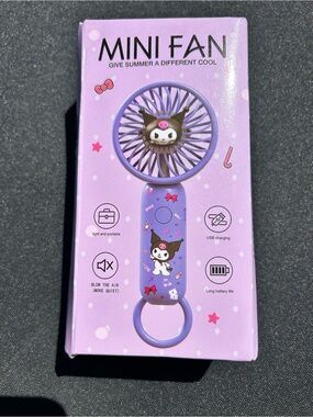 Sanrio Kuromi summer fan for kids at summer camp